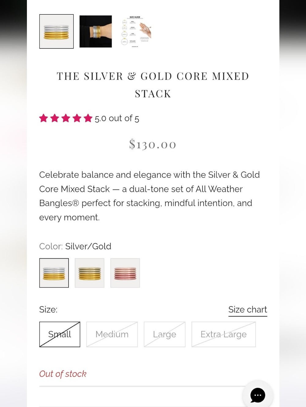 Budhagirl Silver And Gold Core Mixed Stack Medium Nwt - Picture 5 of 5